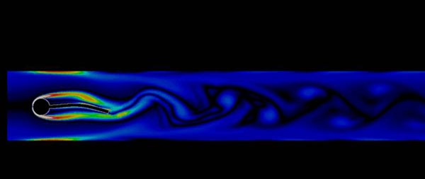 Vortex shedding from object in flowstream