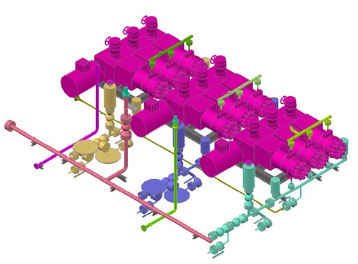 Three Reciprocating Diaphragm Pumps in Parallel 