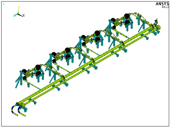 Mechanical Forced Response Model of 4 Reciprocating Pumps Operating in Parallel